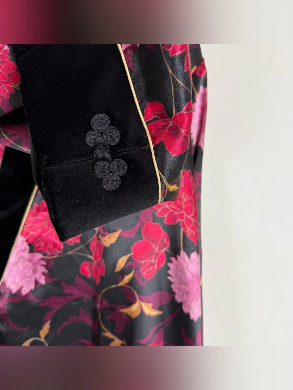 NWT Vintage Halston 2-Piece Satin Loungewear Set Floral Top and Pants